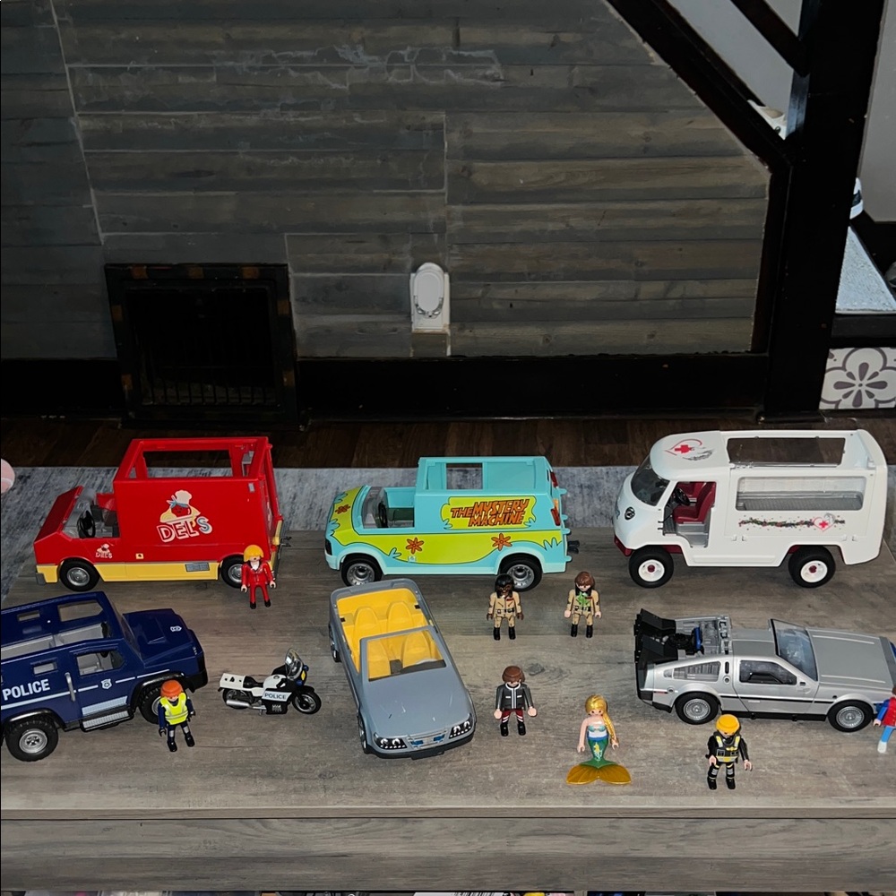Playmobil Back to the Future Delorean Time Machine/Scooby Doo Mystery Machine/Th
